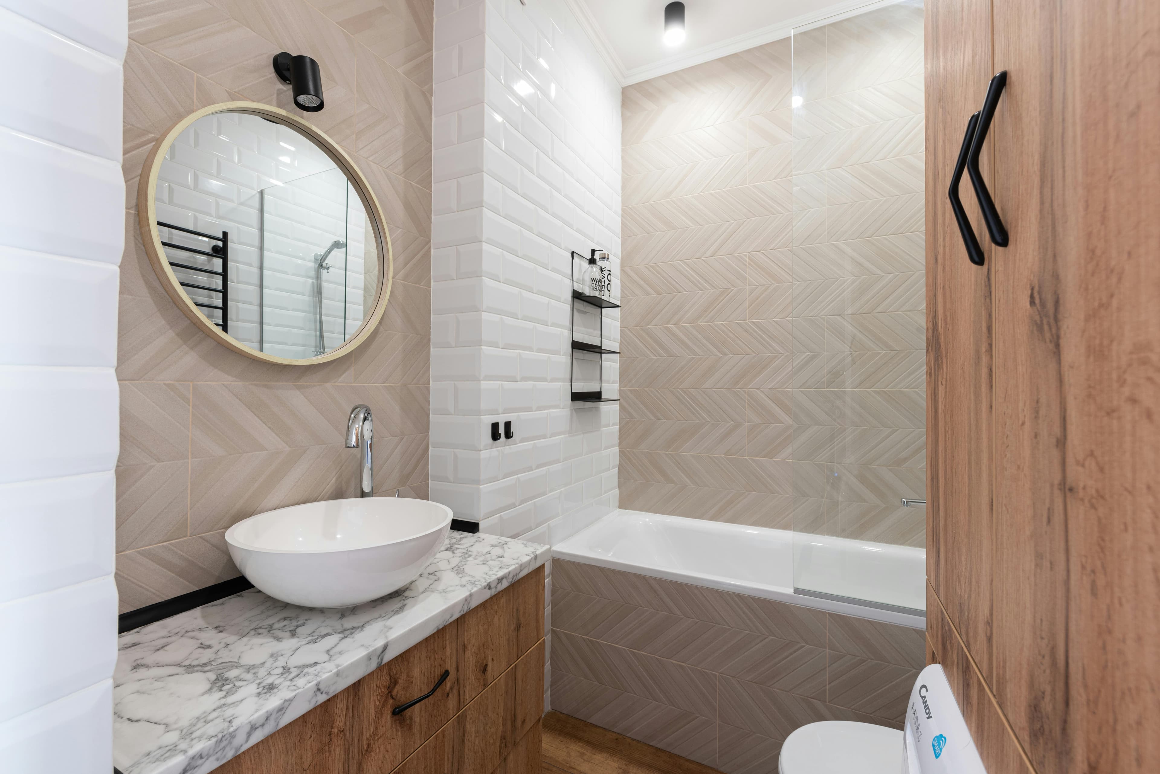 Bathroom Interior with Sink and Mirror